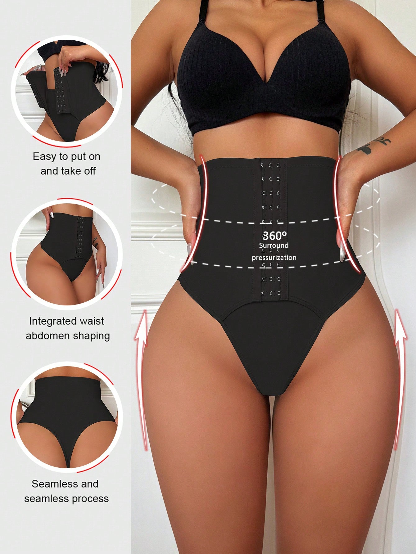 Hook-Eye High-Waist Sculpt Thong