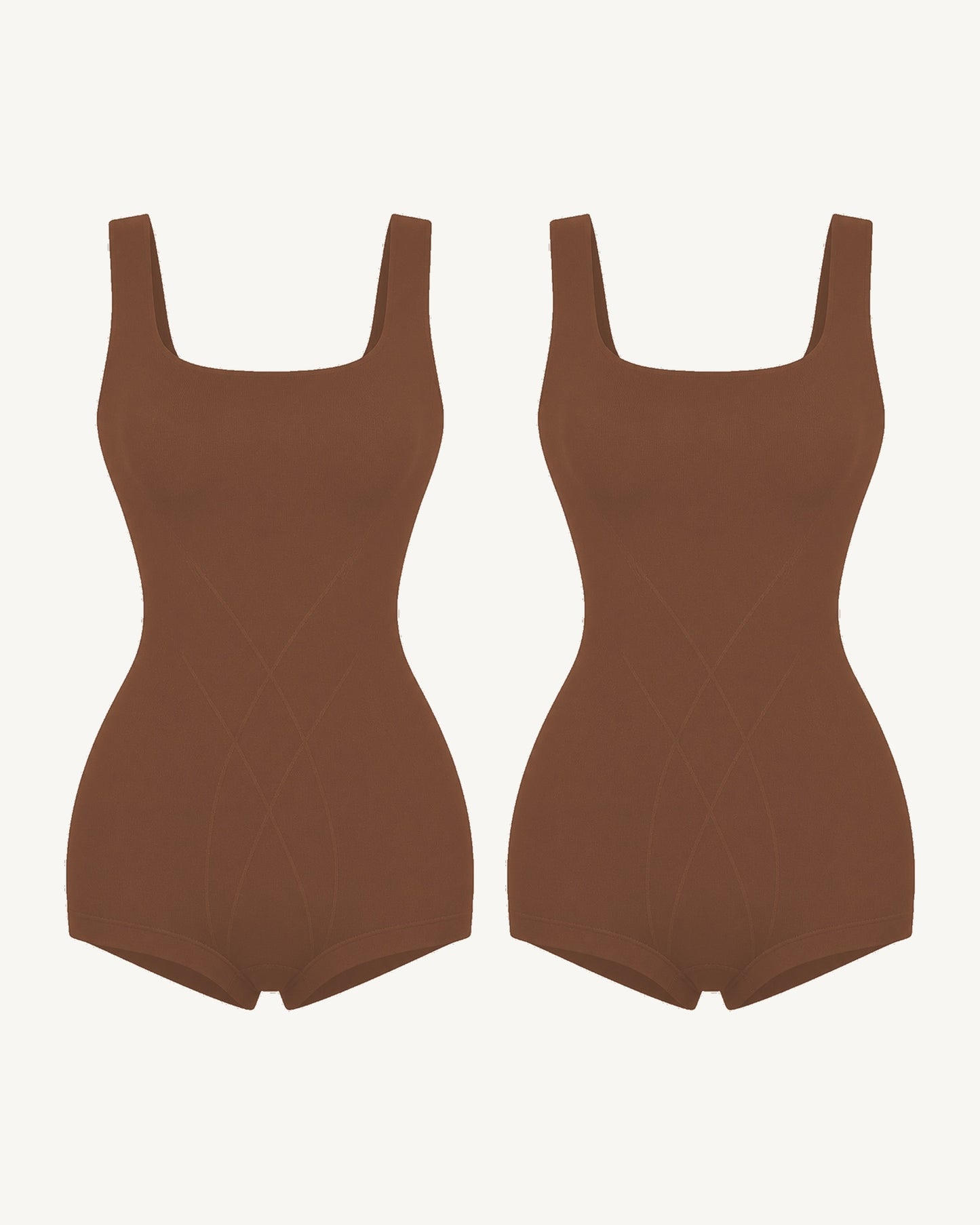 WEUP3D Built-In Bra Sculpt Bodysuit Cocoa + Cocoa 2-Pack product image