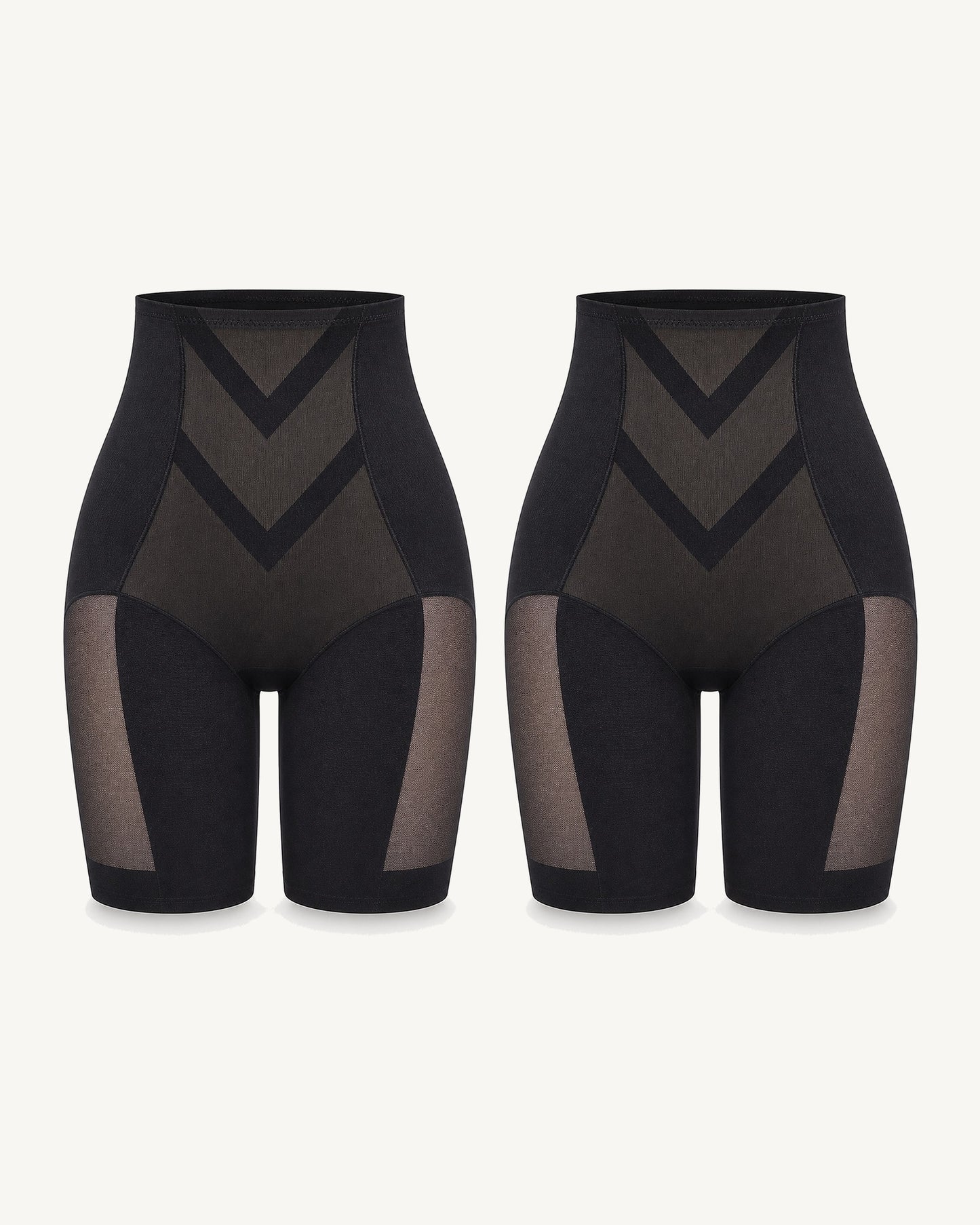 WEUP3D High-Waist Butt-Lift Shorts Black + Black 2-Pack product image