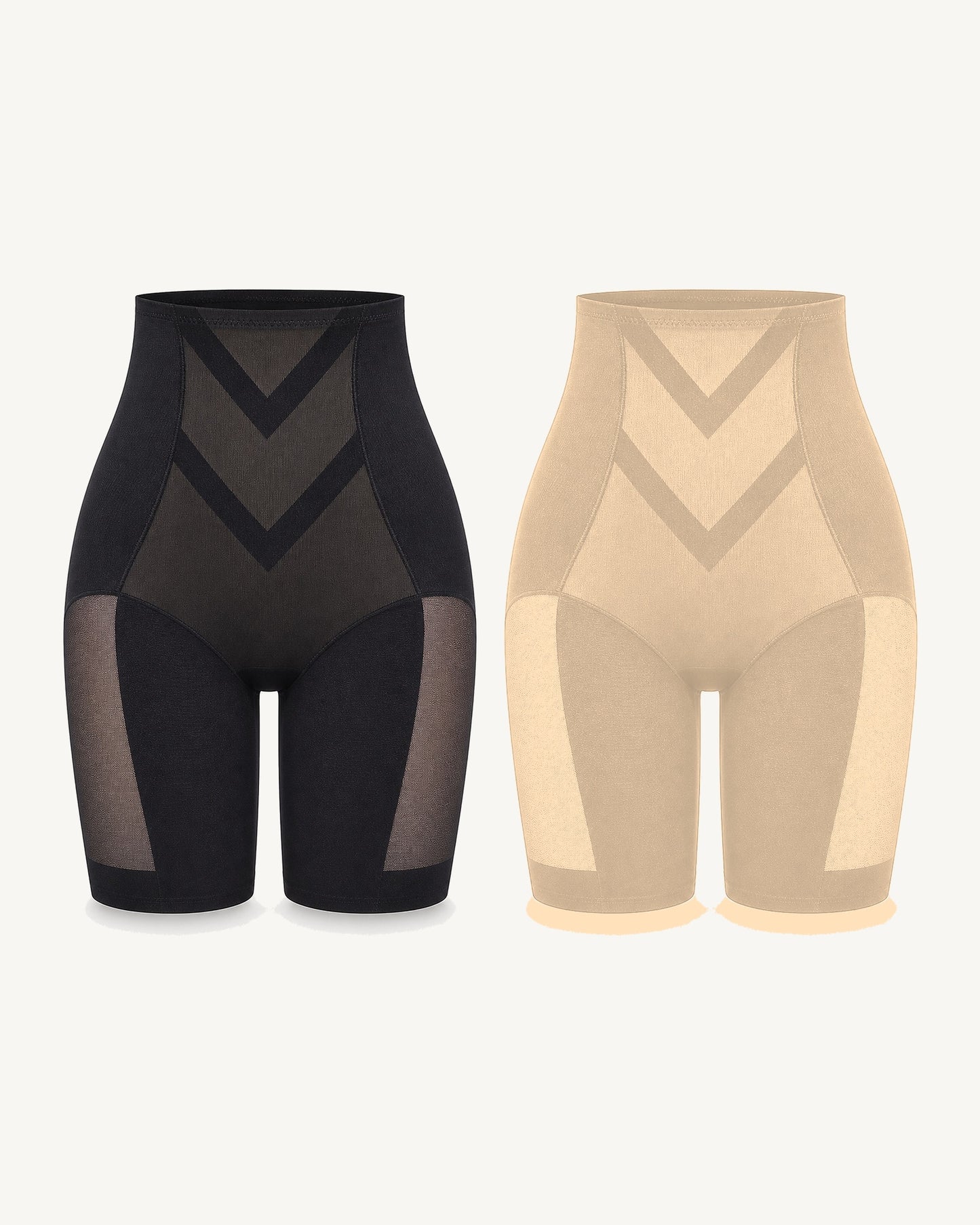WEUP3D High-Waist Butt-Lift Shorts Black + Nude 2-Pack product image
