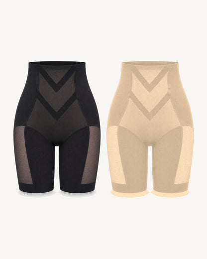 WEUP3D High-Waist Butt-Lift Shorts Black + Nude 2-Pack product image