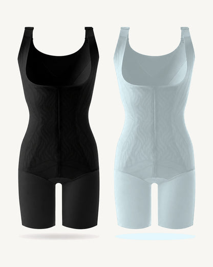 WEUP3D CoolFlex Zip Sculpt Bodysuit Black + Ice Blue 2-Pack product image