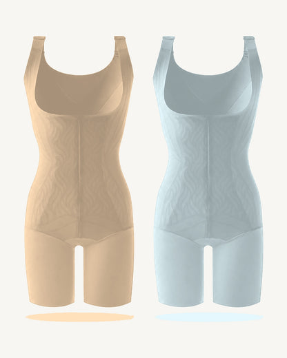 WEUP3D CoolFlex Zip Sculpt Bodysuit Nude + Ice Blue 2-Pack product image