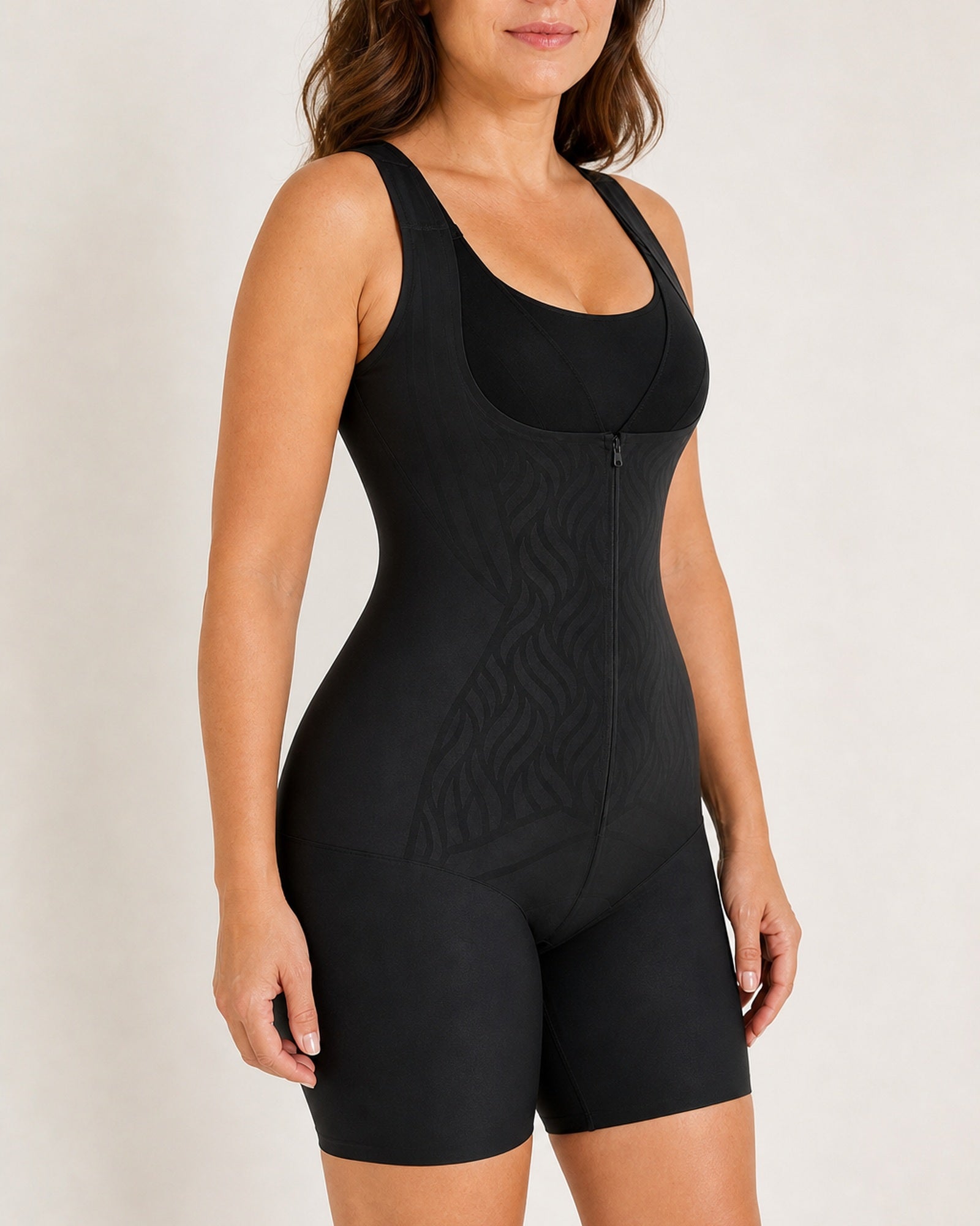 WEUP3D CoolFlex Zip Sculpt Bodysuit fit crop view - full-media-approved-2026-06-01